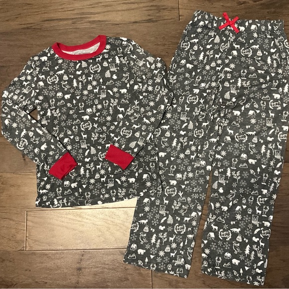 BUNDLE 3 Pc Set Boys Sz 10-12 Christmas PJs Set Robe Bundle - Picture 6 of 9